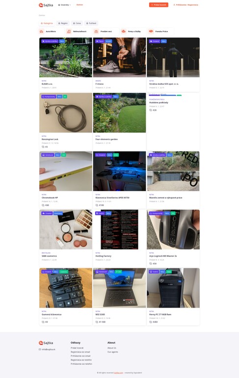 Screenshots of project sajtka.com